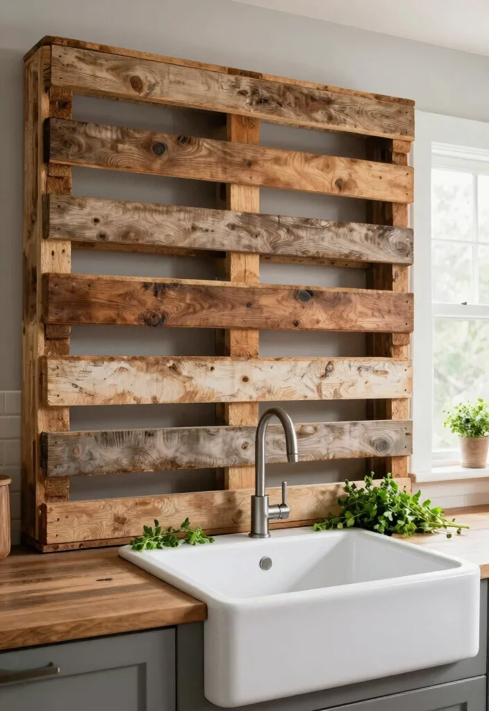 15 Unique Kitchen Backsplash Ideas You Rarely See 7. Upcycled Wood Pallets 0
