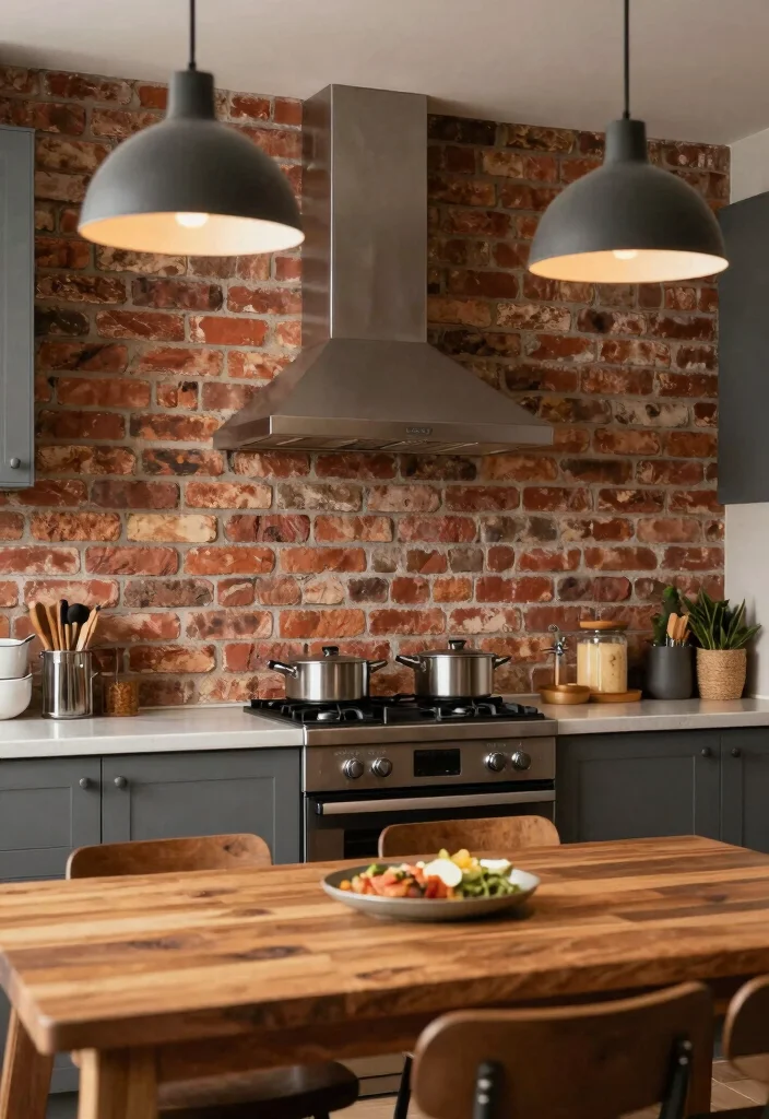 15 Unique Kitchen Backsplash Ideas You Rarely See 8. Reclaimed Brick 0