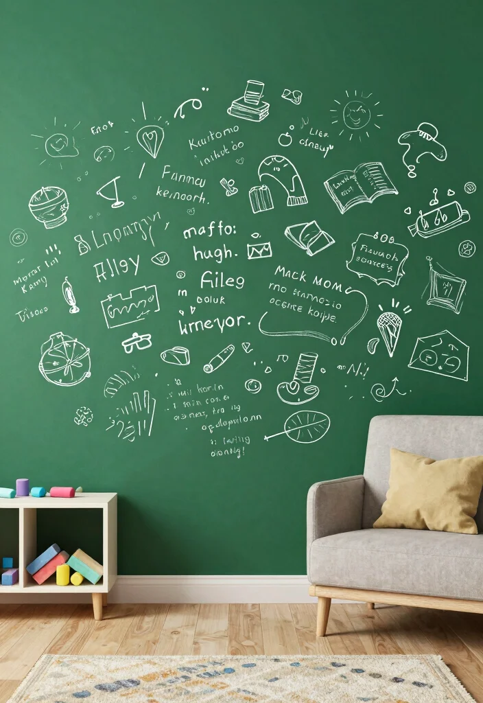 18 Living Room Wall Ideas That Completely Change the Space 11. Chalkboard Walls 0