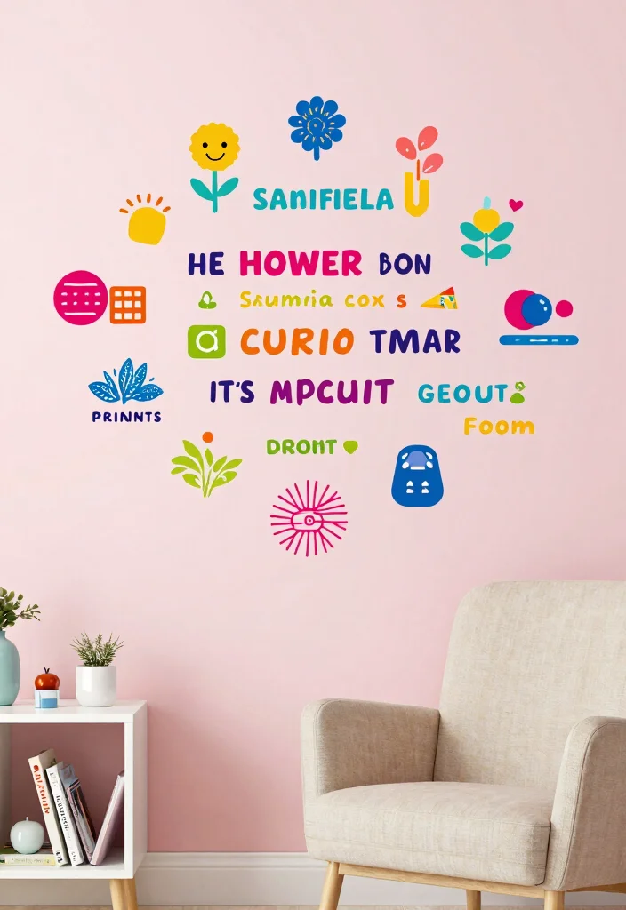 18 Living Room Wall Ideas That Completely Change the Space 5. Wall Decals and Stickers 0