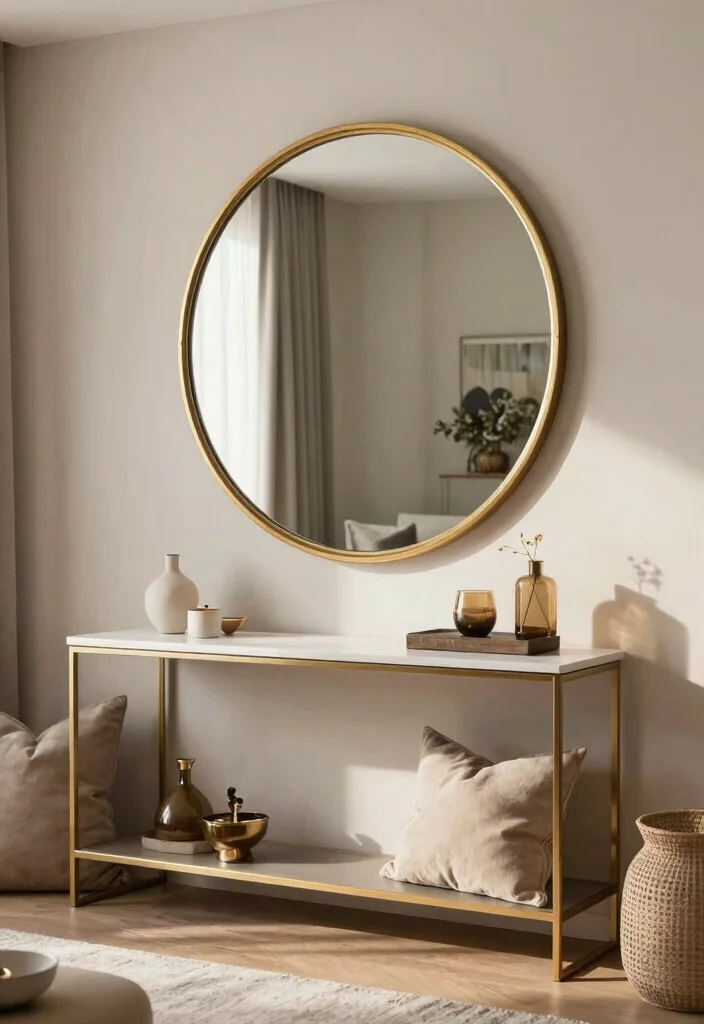 18 Living Room Wall Ideas That Completely Change the Space 8. Mirrors as Wall Art 0